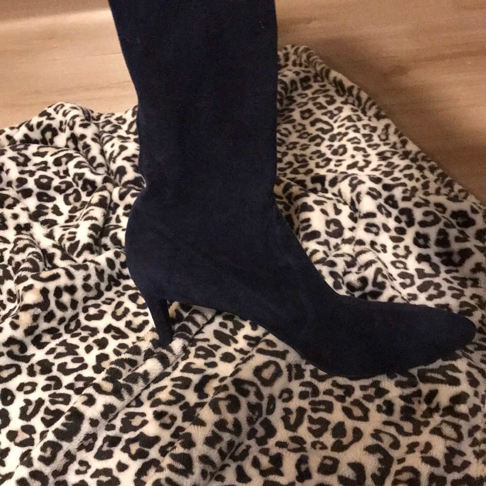 Stuart Weitzman Lapis colored suede boots